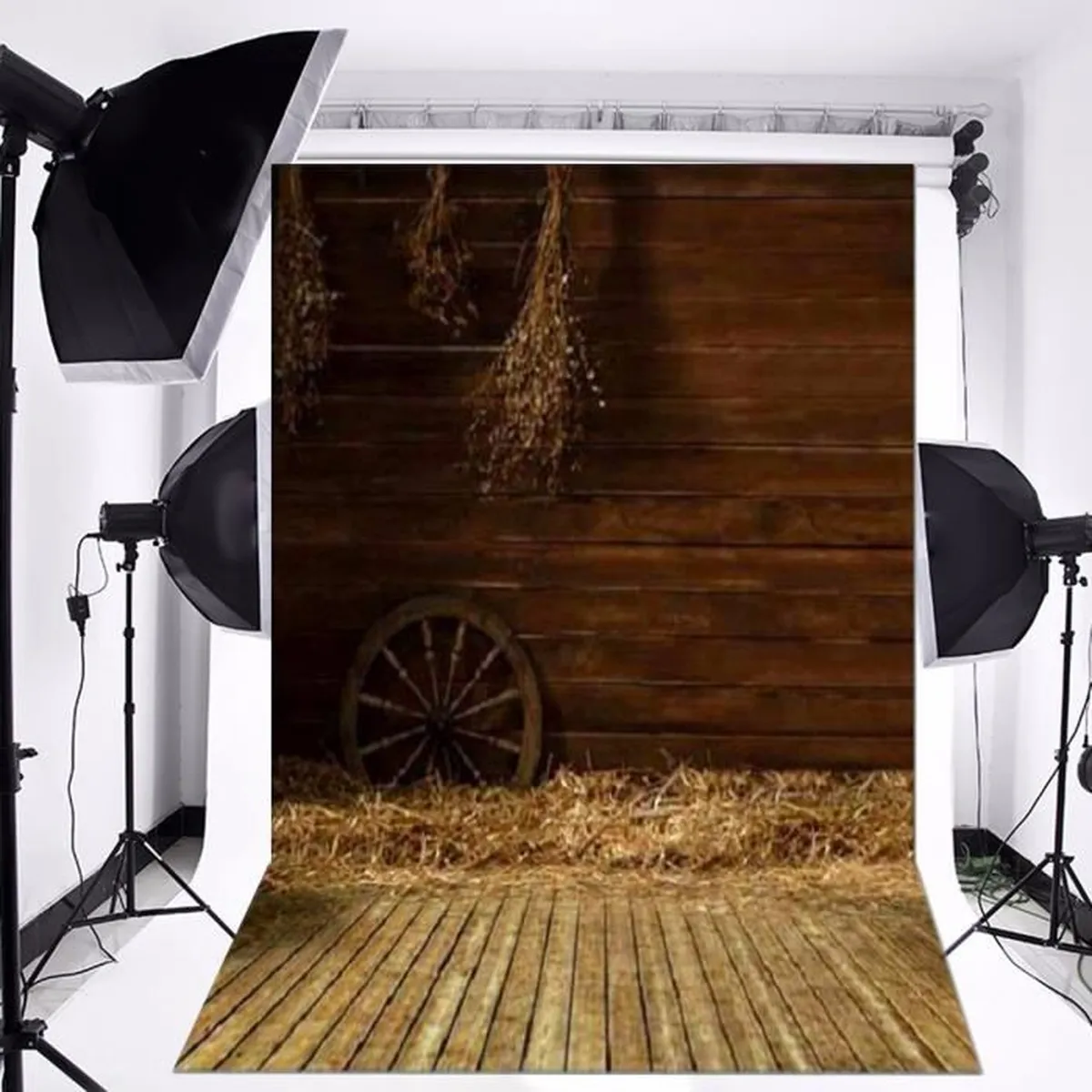 Toile de fond photo ambiance grange rustique